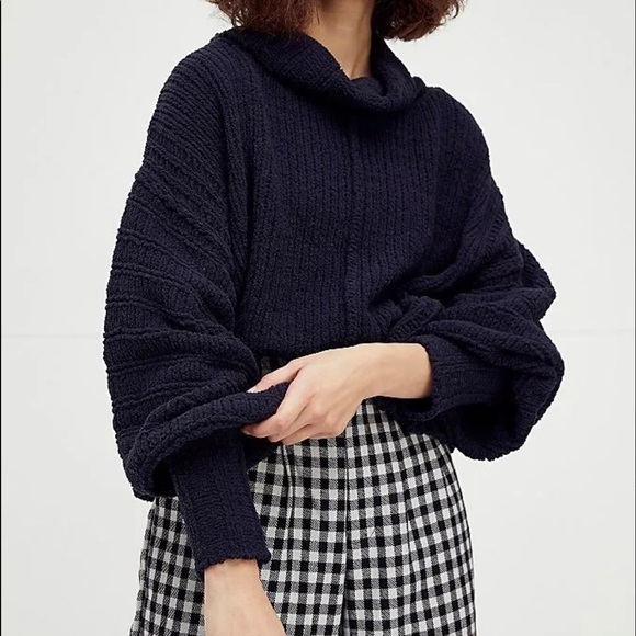Free People Be Yours Long Sleeve Pullover Boxy Cropped Sweater Size Small - Picture 1 of 14